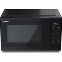 Sharp YC-MG252AE-B magnetron met grillfunctie, 11 vermogensniveaus, 25 liter inhoud, volledig digitale bediening, zwart