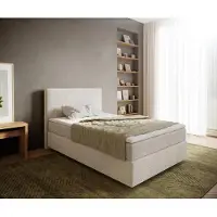 DELIFE Boxspringbed Dream-Well 120x200 cm Bouclé Crème-Wit met Pocketveringmatras en Topper Visco