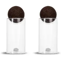 Sagaform Nature zout- en peperstel met kurkbal 2-pack Transparant-donkerbruin