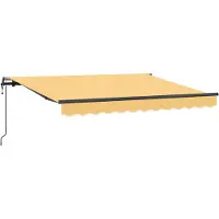 vidaXL Uitschuifbare luifel Zand 500 × 350 cm Stof en Aluminium