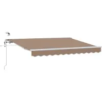 vidaXL Uitschuifbare luifel Taupe 400 × 300 cm Polyester