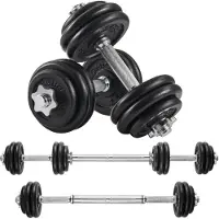 Songmics verstelbare halterset voor dames en heren, Zwart / 30Kg / Stijl 4