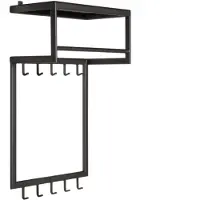 Bommel Wonen Kapstok Klaas - 50 cm - hoedenplank - 10 (2x5) haken - metaal Zwart