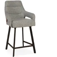 Bommel Wonen Barstoel Kendra - zithoogte 65 cm - stof Rhythm Niagara - armleuning - pocketvering - poot zwart