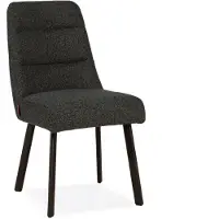 Bommel Wonen Eetkamerstoel Kendra - stof Rhythm Charcoal - pocketvering - poot zwart