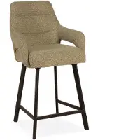 Bommel Wonen Barstoel Kendra - zithoogte 65 cm - stof Rhythm Thyme - armleuning - pocketvering - poot zwart