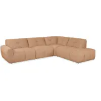 Bommel Wonen Hoekbank Andalucia - 3-zits + ottomane - stof Cayenne Cognac - comfortabele loungebank - OP=OP