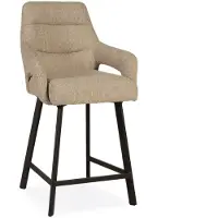 Bommel Wonen Barstoel Kendra - zithoogte 65 cm - stof Rhythm Liver - armleuning - pocketvering - poot zwart