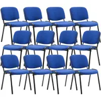 CLP Ken 12x Stapelbare Eetkamerstoel - Stof blauw