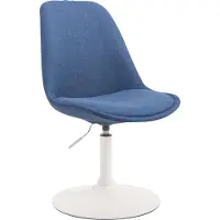 CLP Essstoel Maverick, bekleed met stof, draaibaar en met traploos verstelbare hoogte, blauw. Frame in de kleur wit