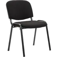 CLP Bezoekersstoel Ken V2, bekleding van stevig materiaal, metalen frame en gestoffeerde rugleuning, zwart