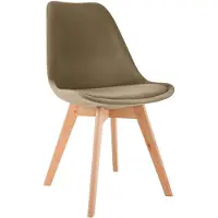 CLP Linares Eetkamerstoel - Design Keukenstoel - Scandinavisch Kuipstoel - Houten Poten Fluweel/bruin