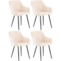 CLP Shila Set van 4 Eetkamerstoelen beige Fluweel