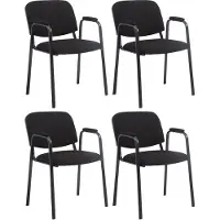 CLP Ken Pro - Stapelstoelen Set van 4 - armleuningen - zwart - 150 kg - Stof/zwart