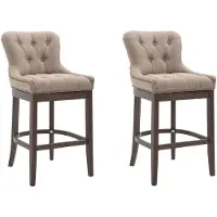 CLP Lakewood Set van 2 barkrukken - Stof taupe antiek