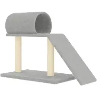 Syfax Kattenmeubel met tunnel en ladder 55,5 cm lichtgrijs