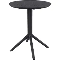 CLP Sky klaptafel - Inklapbare tafel - Rond of vierkant - Tuintafel - Voor binnen en buiten - UV-bestendig - Weerbestendig zwart rond