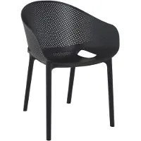 CLP Bistrostoel Sky Pro - Stapelbare Tuinstoel - Weerbestendig - Comfortabele Rugleuning - voor Tuin, Terras & Balkon - zwart