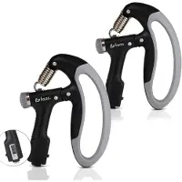 Faas Verstelbare Handtrainer - Set van 2 - 10 tot 100 KG - Digitale Teller - Handknijper Fitness - Onderarm Grip Trainer - Zwart
