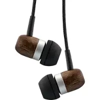 InLine woodin-ear, in-ear headset met kabelmicrofoon en functietoets, walnoot