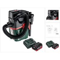 Metabo AS 18 L PC Compact accustofzuiger 18 V 6 l IPX4 stofklasse L nat en droog + 1x accu 8,0 Ah + oplader