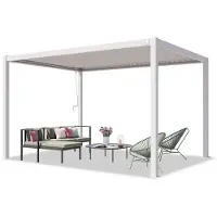 TOOLPORT Pergola 3x4 m, lamellendak, wit