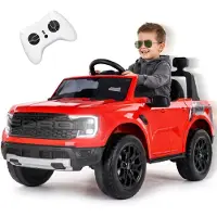Sun baby Ford Elektrische Kinderauto met Afstandsbediening - 12V Accuvoertuig - MP3 Muziekspeler - Vering - Voor Kinderen 3-6 Jaar - Rood