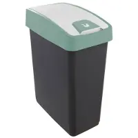 Keeeper - Afvalbak - Met Flip Deksel 47x39x24 - 25 L - Zwart/groen