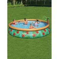 Bestway Paradise Palms 457x 84 Cm Round Inflatable Pool Groen 9677 Liters