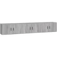 vidaXL Tv-wandmeubels 3 st 80x34,5x40 cm grijs sonoma eikenkleurig