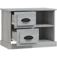 vidaXL Nachtkastje 60x35,5x45 cm grijs sonoma eikenkleurig