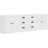 vidaXL Dressoirs 3 st bewerkt hout wit