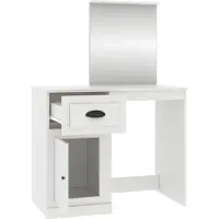 vidaXL Kaptafel met spiegel 90x50x132,5 cm bewerkt hout wit