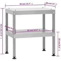 vidaXL BBQ-rookoven met tafel gegalvaniseerd staal