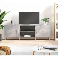 vidaXL Tv-meubel 150x30x50 cm bewerkt hout betongrijs
