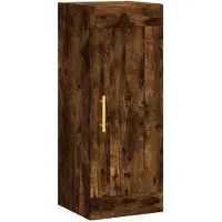 vidaXL Wandkast 34,5x34x90 cm bewerkt hout gerookt eikenkleurig
