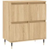 vidaXL Dressoirs 2 st bewerkt hout sonoma eikenkleurig