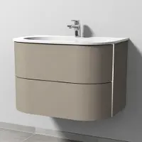 Sanipa 4balance keramische wastafel + onderkast voor wastafel, 80 cm breed, met 2 lades