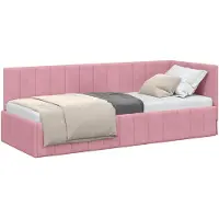 vidaXL Hoek Bed Frame met hoofdeinde Roze 80 cm x 200 cm Fluweel