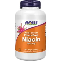 Now , Niacine, Vluchtig Vrij, Dubbel Sterkte, 500 mg, 180 Vegan Capsules