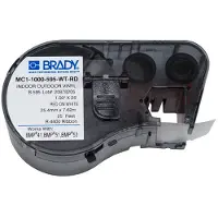 Brady MC1-1000-595-WT-RD tape vinyl | rood op wit | 25,4mm x 7,62m