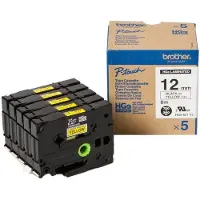 Brother HGe-631V5 hoge resolutie tape zwart op geel 12 mm 5 stuks (origineel)