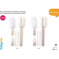 Babyono Baby Ono Roze Fles & Speen Borstel Set