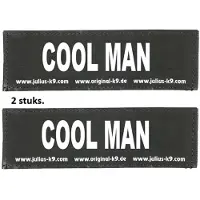Julius-K9 Tekstlabel Gentleman Zwart 11 X 3 Cm 2 Stuks
