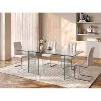 Vente-unique Eettafel COLEDON - 8 personen - Gehard glas