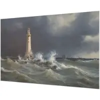 Wallfluent Fotobehang - Grijs Vliesbehang - 104x70 cm - Zeestormen Muurschildering - Gang behang Landschappen - Fotobehang Vlies - Gang behang