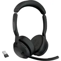 Jabra Evolve2 55, stereo Bluetooth headset, 4 microfoons UC-compatibel, Actieve ruisonderdrukking (ANC), incl. Link 380 USB-A Bluetooth-adapter