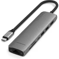 Satechi Usb C 7-in-1 Slim Multiport Adapter met Ethernet Space Grey