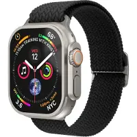 Vonmählen Woven Loop Apple Watch 42 / 41 Mm Bandje Zwart