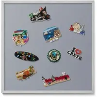 Tulup Magneetbord met Zilveren Frame - Grijs Magneetbord Met Effen Achtergrond - 50 cm x 50 cm - Grijze kleur - Magnetisch Wandbord - Magnetisch Bord Kindvriendelijk - Memobord Magnetisch